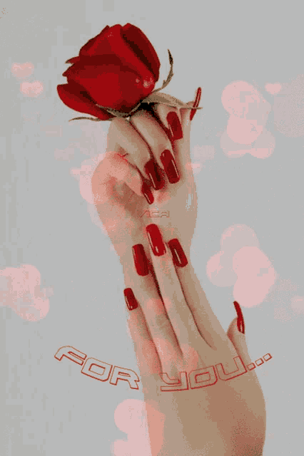 Red Nails Good Morning Rose GIF