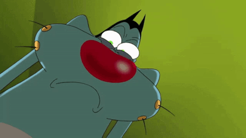 Red-Nosed Cartoon Cat Beside Another Cartoon Cat GIF