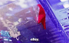 Red Object Floating In Blue EBay Container GIF