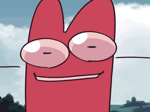 Red Object With Big Eyes