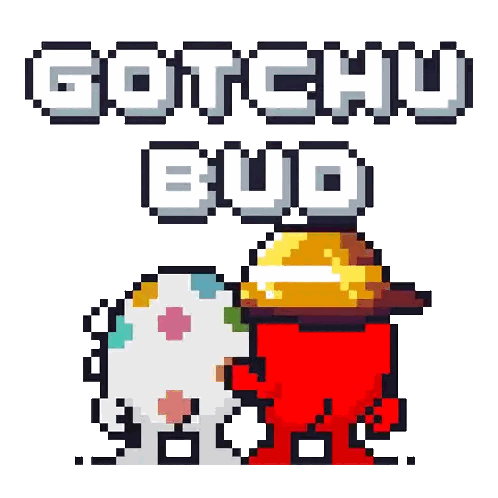 Red Object With Gotchu Bud Text