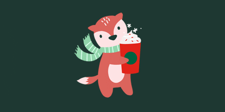 Red Panda Christmas Holding Starbucks Cup GIF