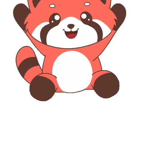 Red Panda Holding Birthday Cake