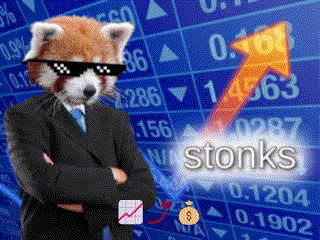 Red Panda in Suit and Sunglasses Stonks