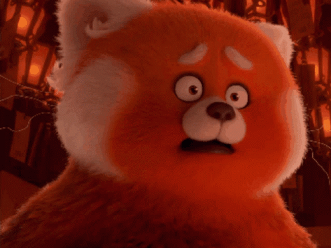 Red Panda Mei Startled Turning Red