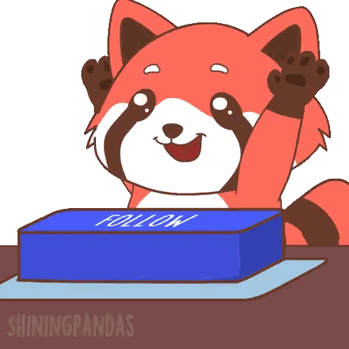 Red Panda Pressing Follow Button