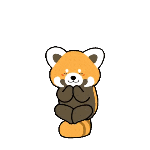Red Panda with Two Hearts Around It