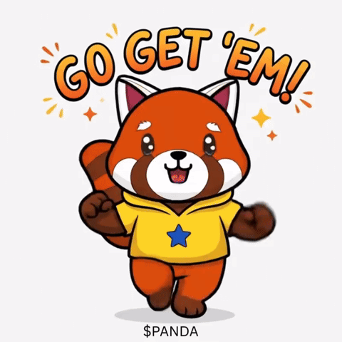 Red Panda Yellow Shirt Blue Star Go Get Em GIF