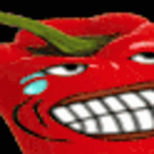 Red Pepper With Big Mouth and Teeth