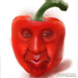 Red Pepper With Face and Faceapp