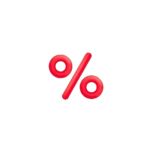 Red Percent Sign
