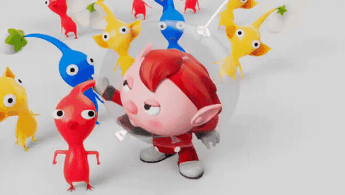 Red Pikmin Being Thrown GIF