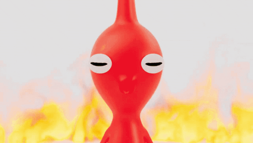Red Pikmin Inside A Fire Circle GIF