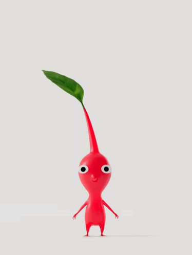 Red Pikmin With Green Head GIF