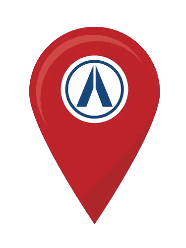 Red Pin With Blue Triangle