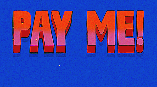 Red Pink Blue Pay Me Moving Font Loop GIF