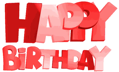 Red Pink Happy Birthday Sign