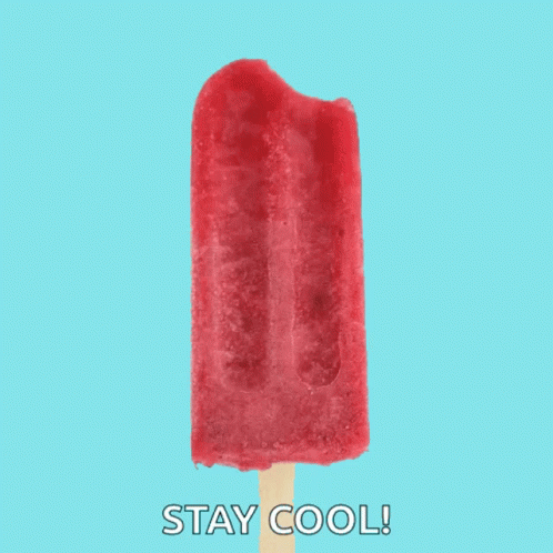Red Popsicle With Bite Stay Cool