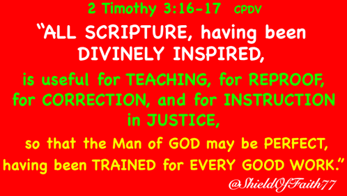 Red Poster With 2 Timothy 3:16-17 GIF