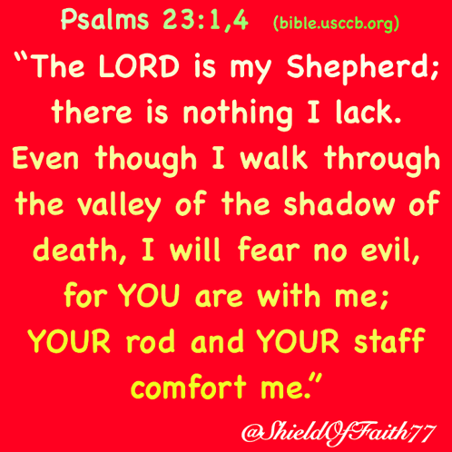 Red Poster With Bible Verse Psalms 23 GIF
