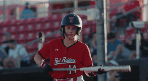 Red Raiders Baseball Player Holding Bat