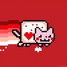 Red Rainbow Poptart Cat GIF