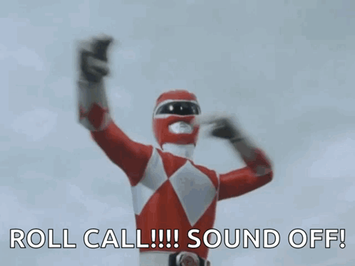 Red Ranger Roll Call Sound Off GIF