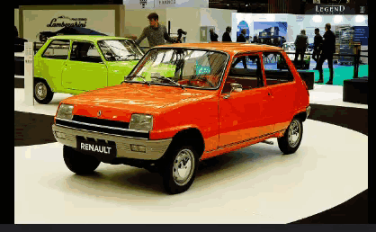 Red Renault Car Parked In Showroom GIF