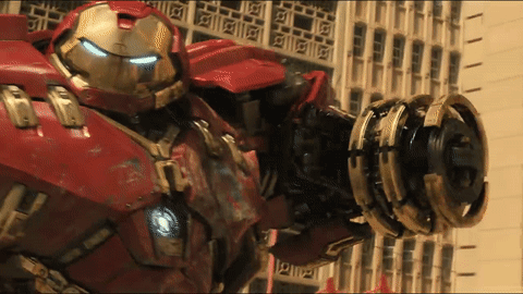 Red Robot With Cannon on Arm