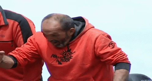 Red Rock Sweatshirt Man Looking Down