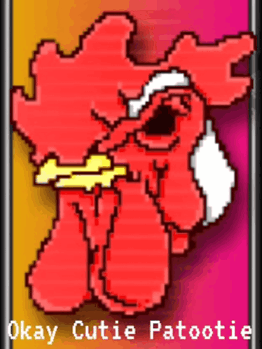 Red Rooster Pixel Art Okay Cutie Patootie