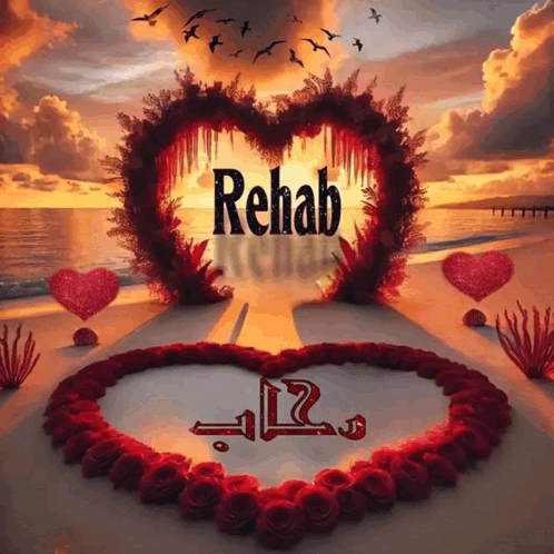 Red Rose Heart Saying Rehab
