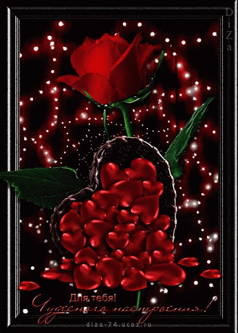Red Rose Surrounded by Red Hearts для тебя
