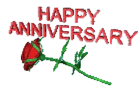 Red Rose With Happy Anniversary