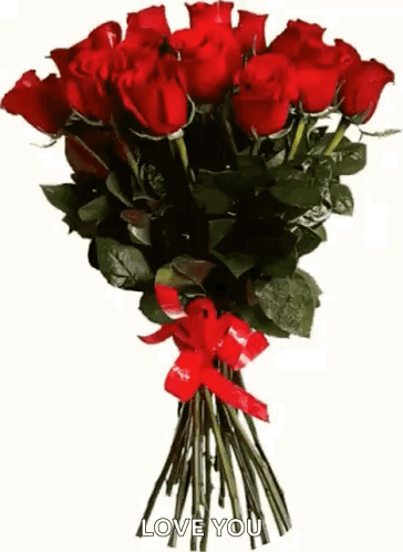 Red Roses Bouquet with Love You