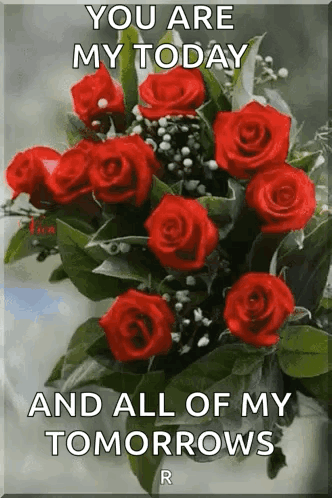 Red Roses Bouquet You Are My Today And All Of My Tomorrows GIF