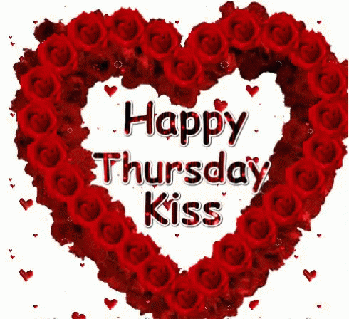 Red Roses Heart Happy Thursday Kiss