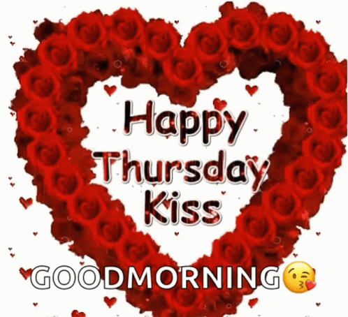 Red Roses Heart Happy Thursday Kiss