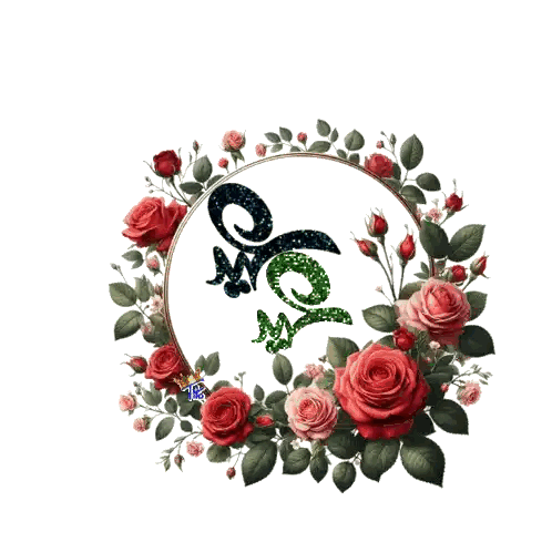 Red Roses Q Letter Wreath