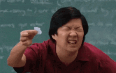 Red Shirt Man Holding Paper And Funny Face At Blackboard GIF