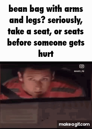 Red Shirt Man in Car with Bean Bag Creature