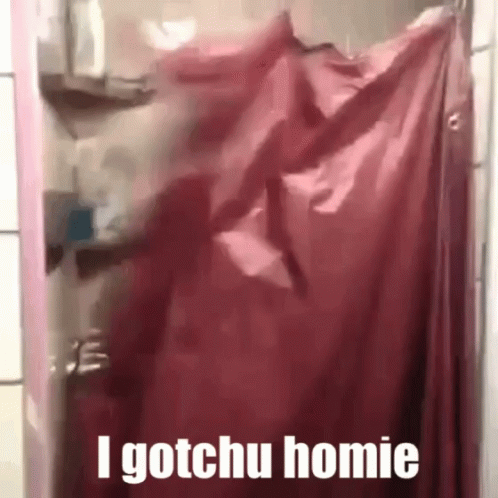 Red Shower Curtain I Gotchu Homie