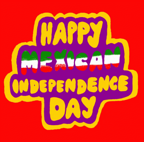 Red Sign Happy Mexican Independence Day