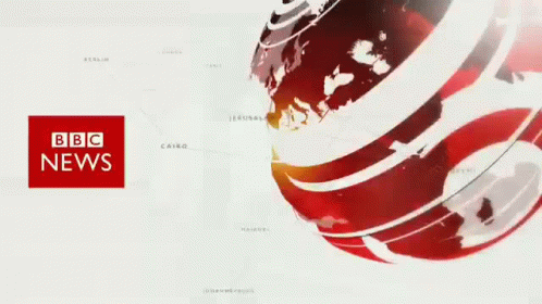 Red Sign Saying BBC News Beside Globe
