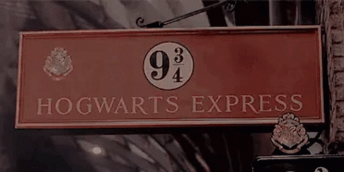 Red Sign Saying Hogwarts Express GIF