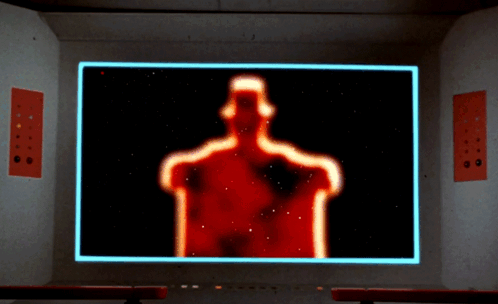 Red Silhouette of Man's Torso