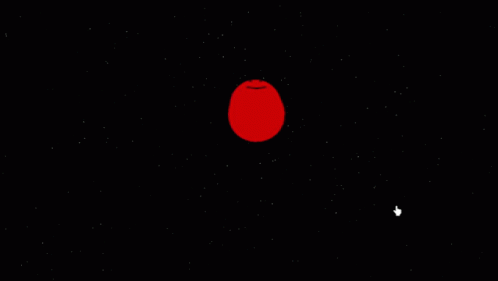 Red Smiley Face on Black Background With Stars