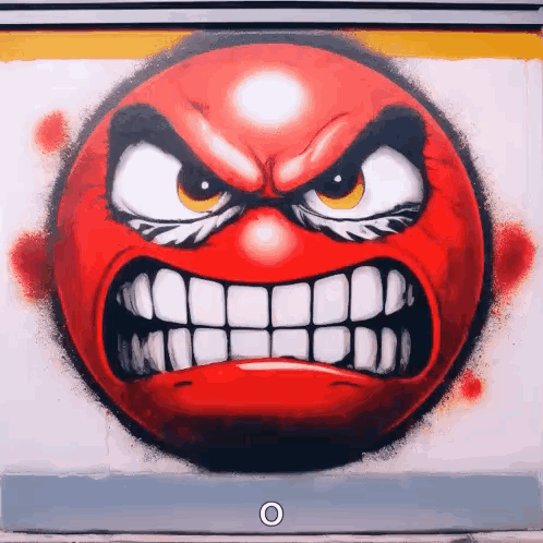 Red Smiley Face With Big Teeth