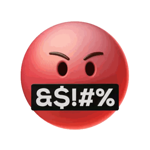 Red Smiley Face with Censored Sticker