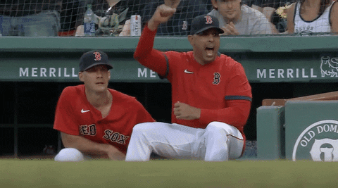 Red Sox Player Cheering For His Team GIF